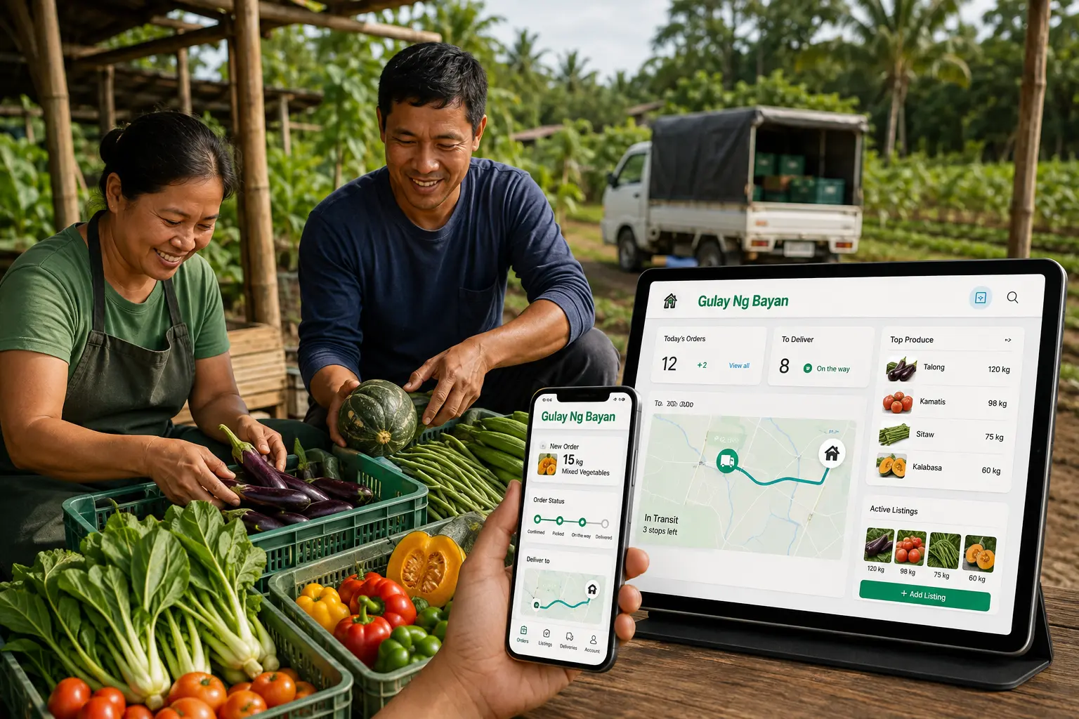 Gulay Ng Bayan farmer marketplace, fresh produce, and community logistics platform preview