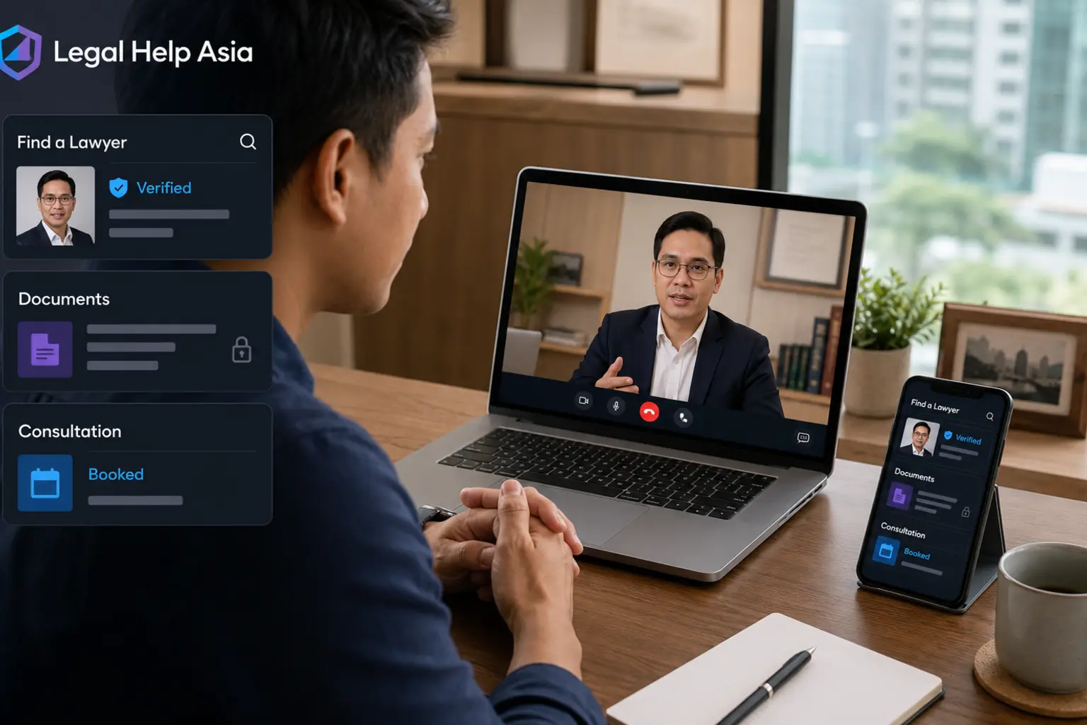 Legal Help Asia verified lawyer search and secure online consultation platform preview
